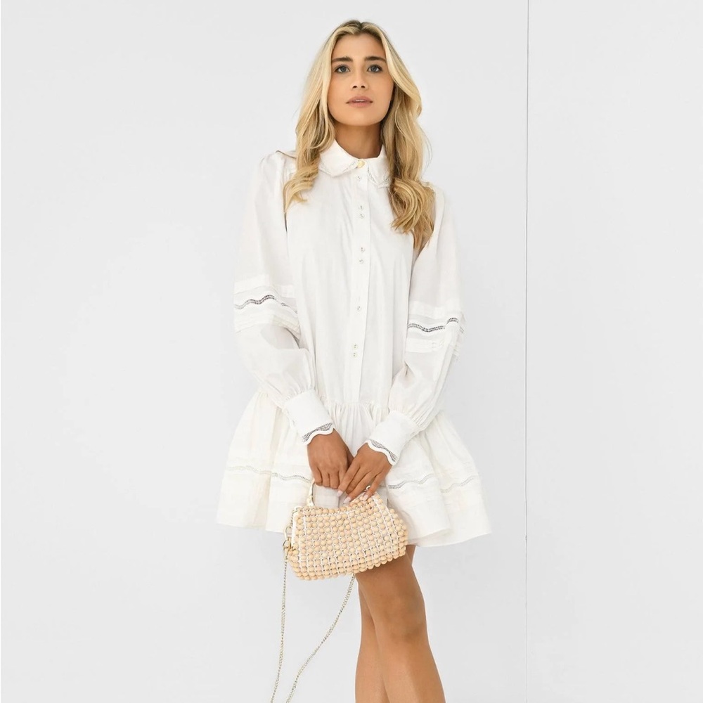 NWT Aje Women's Reva Wave Trim Mini Dress